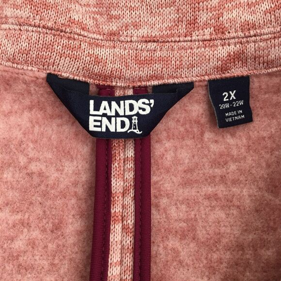 Land's End Womens Knit Performance Blazer sz 2X Maroon Fleece Liner Comfort NEW - Picture 11 of 16